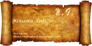 Mikuska Iván névjegykártya